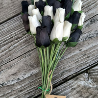 Black and White Wooden Rose Flower Bouquet - The Original Wooden Rose