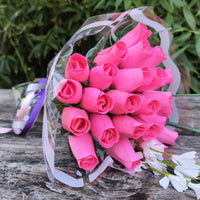 Breast Cancer Awareness All Pink Wooden Rose Bouquet - The Original Wooden Rose