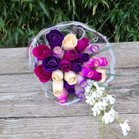 Deluxe Purple Dreams Wooden Rose Flower Bouquet - The Original Wooden Rose