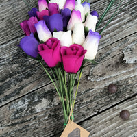 Deluxe Purple Dreams Wooden Rose Flower Bouquet - The Original Wooden Rose