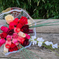 Deluxe Red Passion Wooden Rose Flower Bouquet - The Original Wooden Rose