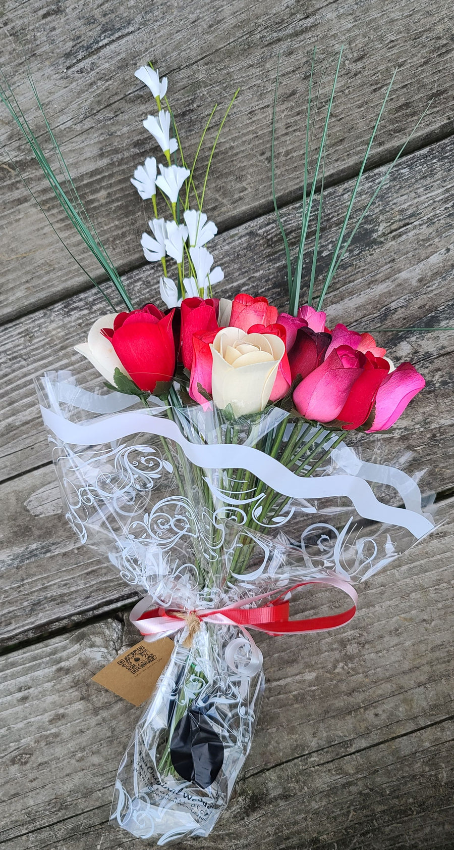 Deluxe Red Passion Wooden Rose Flower Bouquet - The Original Wooden Rose