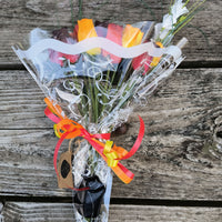 Dark Fall Harvest Colors. Yellows, Oranges, Reds Wooden Rose Flower Bouquet - The Original Wooden Rose