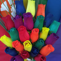 Gay Pride Rainbow of Wooden Roses Flower Bouquet - The Original Wooden Rose