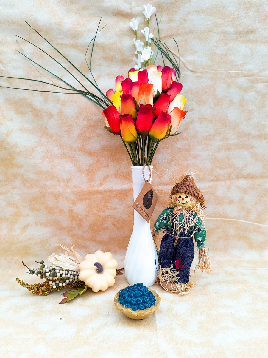 Fall Sunrise Light Fall Colors Wooden Rose Flower Bouquet - The Original Wooden Rose