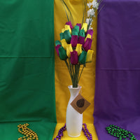 Mardi Gras Wooden Rose Flower Bouquet - The Original Wooden Rose