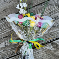 Mardi Gras Wooden Rose Flower Bouquet - The Original Wooden Rose