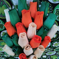 Irish Flag Saint Patty Day Wooden Rose Flower Bouquet - The Original Wooden Rose