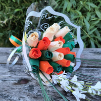 Irish Flag Saint Patty Day Wooden Rose Flower Bouquet - The Original Wooden Rose