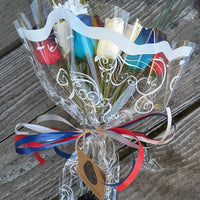 Primitive Patriotic Wooden Rose Flower Bouquet - The Original Wooden Rose