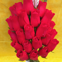 All Red Wooden Rose Flower Bouquet - The Original Wooden Rose