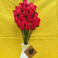 All Red Wooden Rose Flower Bouquet - The Original Wooden Rose