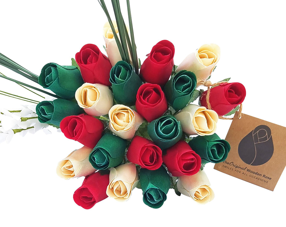 Christmas Flower Bouquet - The Original Wooden Rose