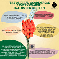 All Orange Halloween Wooden Rose alloween Bouquet - The Original Wooden Rose