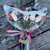 Patriotic Holiday Flowers RED, WHITE, and BLUE - The Original Wooden Rose