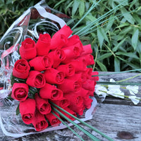 All Red Wooden Rose Flower Bouquet - The Original Wooden Rose