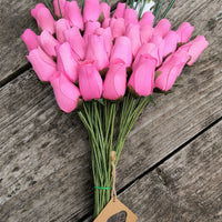 Breast Cancer Awareness All Pink Wooden Rose Bouquet - The Original Wooden Rose