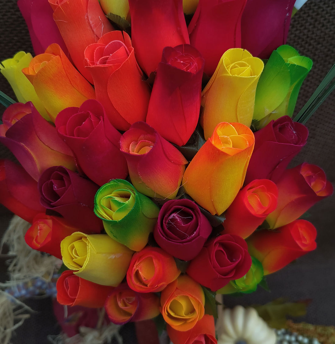 Fall Harvest Flower Bouquet - The Original Wooden Rose