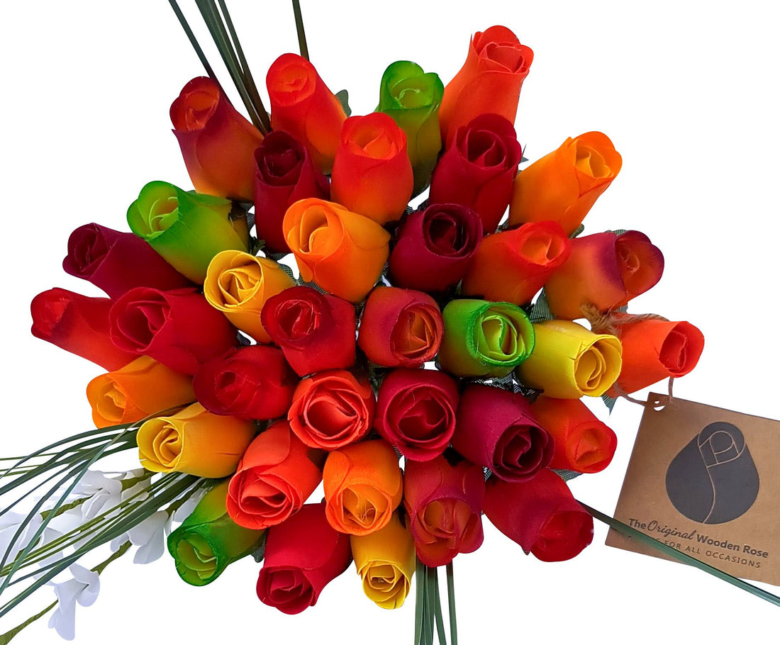 Fall Harvest Flower Bouquet - The Original Wooden Rose