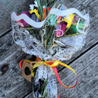 Autism Aware Rainbow of Wooden Roses Flower Bouquet - The Original Wooden Rose