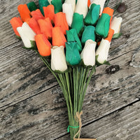 Irish Flag Saint Patty Day Wooden Rose Flower Bouquet - The Original Wooden Rose