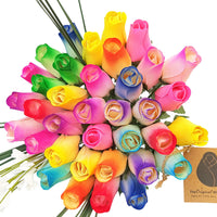 Spring Easter Wooden Rose Flower Bouquet - The Original Wooden Rose