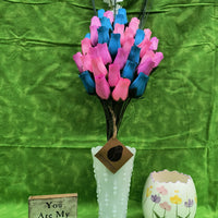 3 Color Spring Wooden Rose Flower Bouquet - The Original Wooden Rose