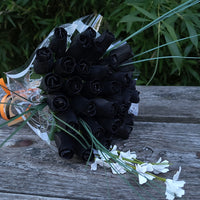 Halloween all Black Wooden Rose Flower Bouquet - The Original Wooden Rose