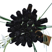 Halloween all Black Wooden Rose Flower Bouquet - The Original Wooden Rose