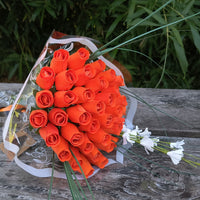 All Orange Halloween Wooden Rose alloween Bouquet - The Original Wooden Rose