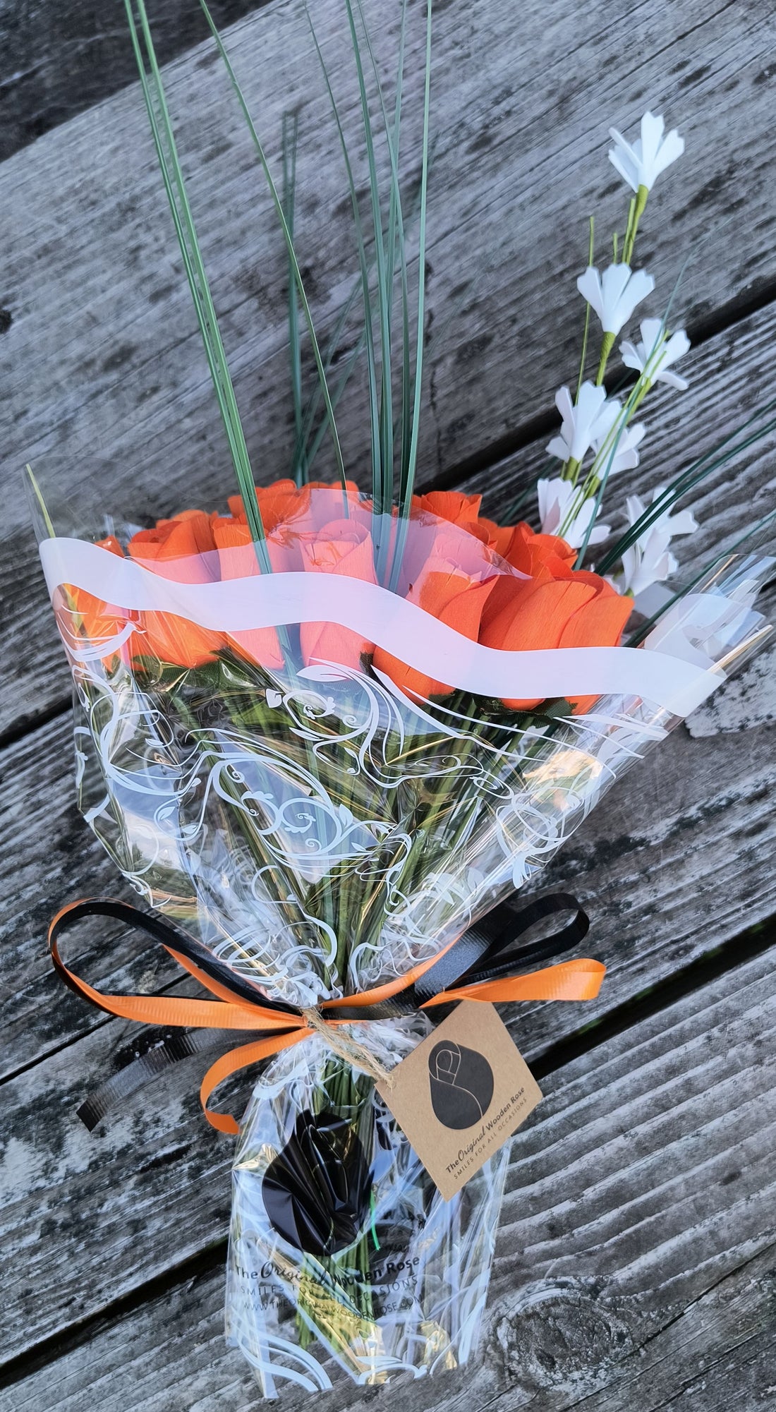 All Orange Halloween Wooden Rose alloween Bouquet - The Original Wooden Rose