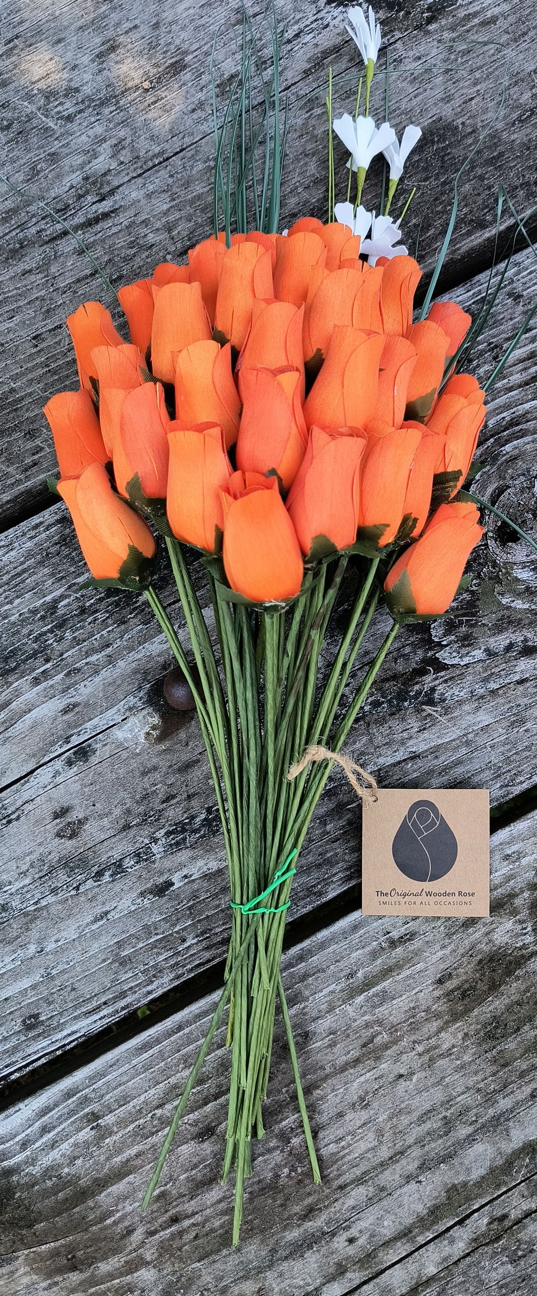 All Orange Halloween Wooden Rose alloween Bouquet - The Original Wooden Rose