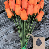 All Orange Halloween Wooden Rose alloween Bouquet - The Original Wooden Rose