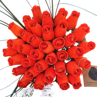 All Orange Halloween Wooden Rose alloween Bouquet - The Original Wooden Rose