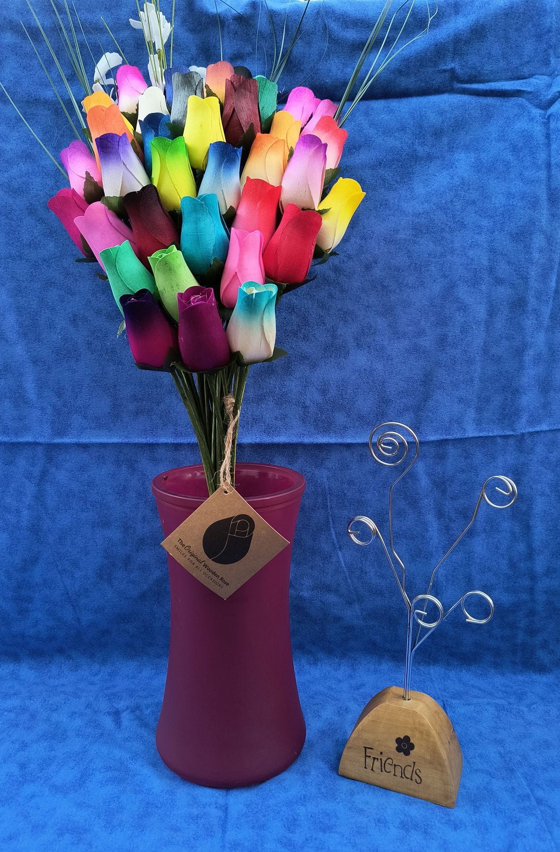 Vibrant Assorted Colors Wooden Rose Flower Bouquet - The Original Wooden Rose