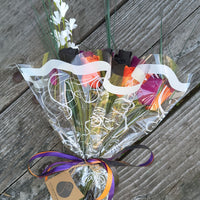 Black, Orange, and Violet Halloween Wooden Rose Flower Bouquet - The Original Wooden Rose