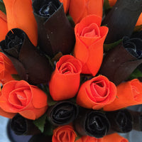 Halloween Black and Orange Flower Bouquet - The Original Wooden Rose