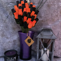 Halloween Black and Orange Flower Bouquet - The Original Wooden Rose