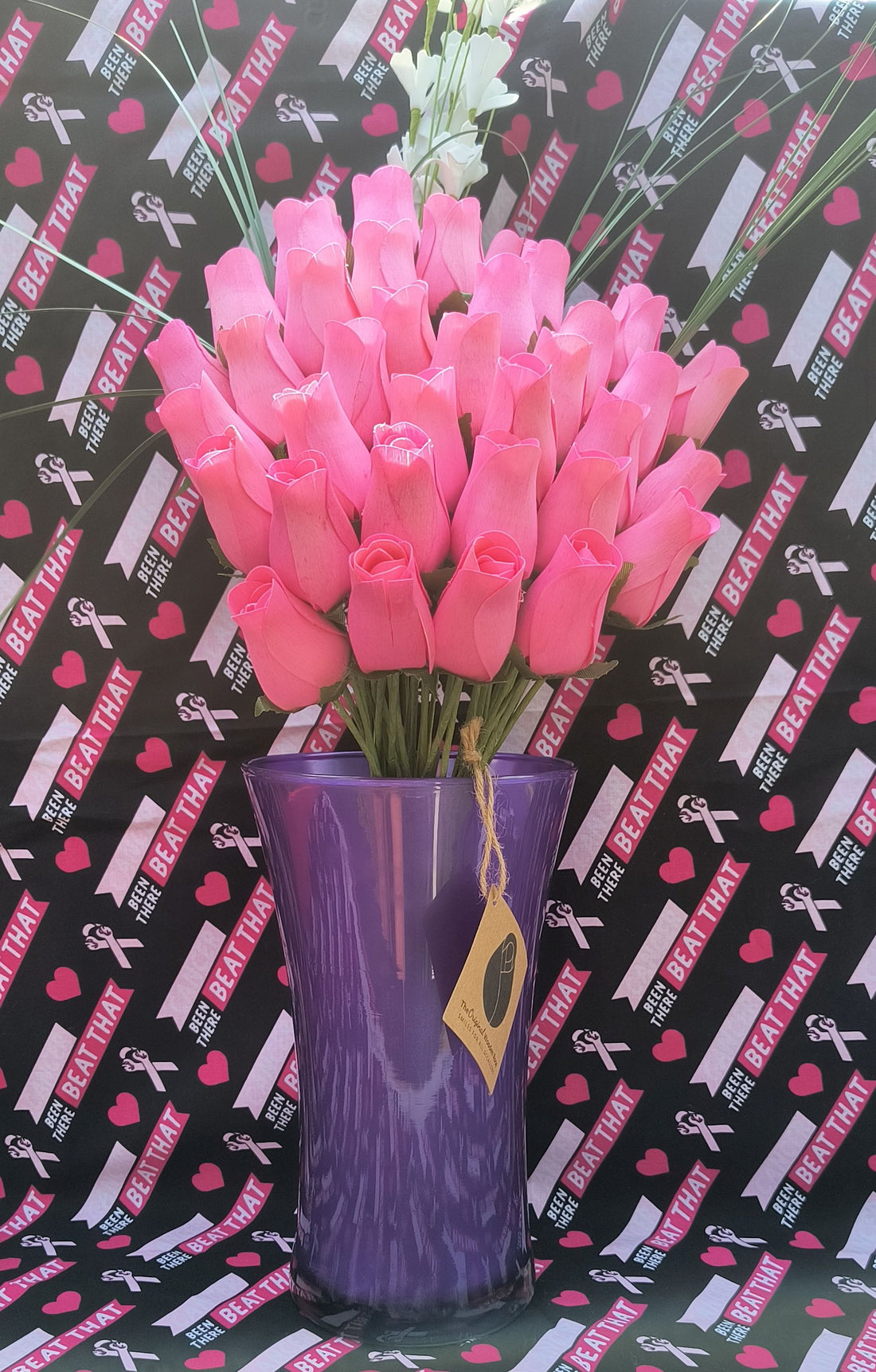 Breast Cancer Awareness All Pink Wooden Rose Bouquet - The Original Wooden Rose