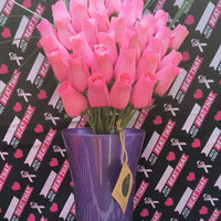 Breast Cancer Awareness All Pink Wooden Rose Bouquet - The Original Wooden Rose