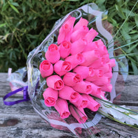 Breast Cancer Awareness All Pink Wooden Rose Bouquet - The Original Wooden Rose