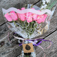 Breast Cancer Awareness All Pink Wooden Rose Bouquet - The Original Wooden Rose