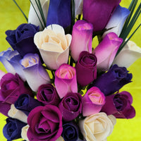 Deluxe Purple Dreams Wooden Rose Flower Bouquet - The Original Wooden Rose