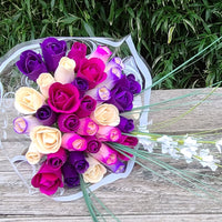 Deluxe Purple Dreams Wooden Rose Flower Bouquet - The Original Wooden Rose