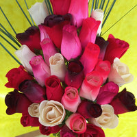 Deluxe Red Passion Wooden Rose Flower Bouquet - The Original Wooden Rose