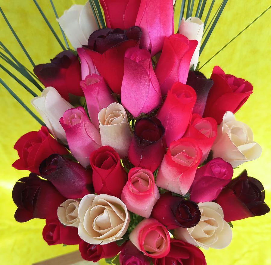 Deluxe Red Passion Wooden Rose Flower Bouquet - The Original Wooden Rose