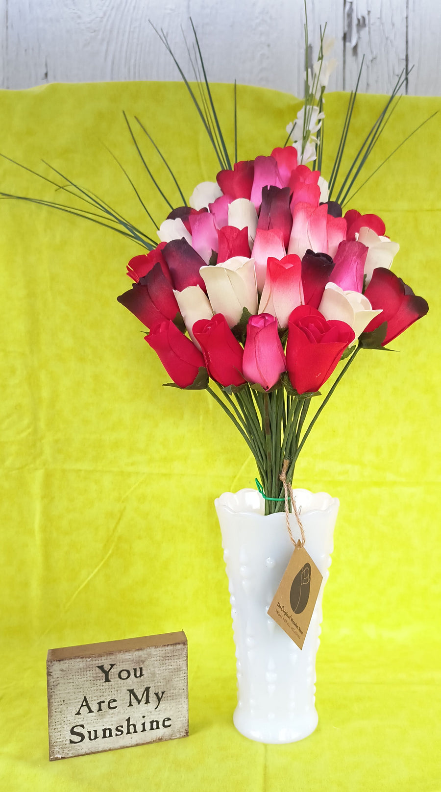 Deluxe Red Passion Wooden Rose Flower Bouquet - The Original Wooden Rose