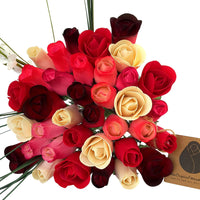 Deluxe Red Passion Wooden Rose Flower Bouquet - The Original Wooden Rose