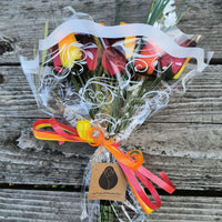 Dark Fall Harvest Colors. Yellows, Oranges, Reds Wooden Rose Flower Bouquet - The Original Wooden Rose