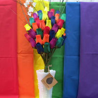 Gay Pride Rainbow of Wooden Roses Flower Bouquet - The Original Wooden Rose